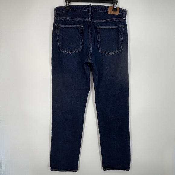 Gap 1969 Mens 32 Waist by 32 Length Jeans Straight Leg Mid Rise Dark Blue 5 PKT - Picture 7 of 10